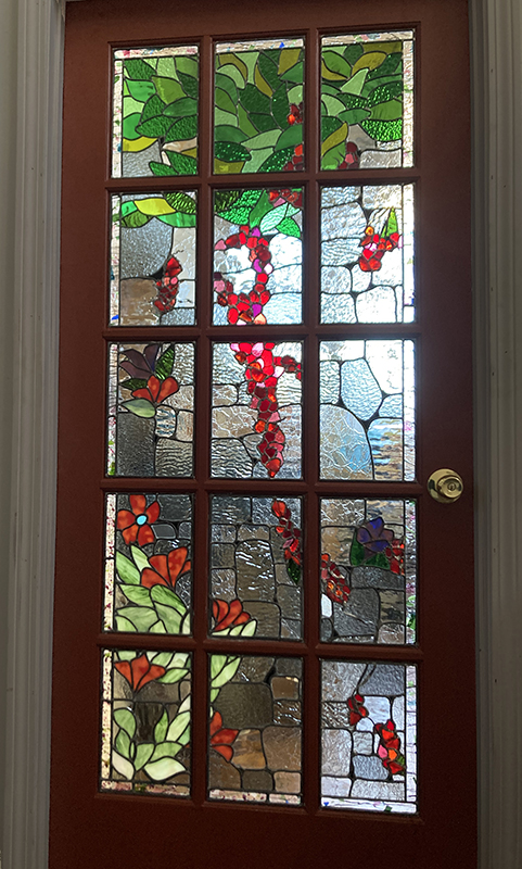 Foliage and Flowers leaded glass door
