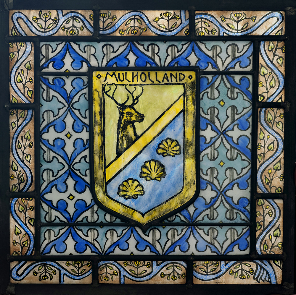 Medieval style heraldic window, Mulholland